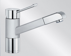 BLANCOZENOS-S Silgranit-Look, 2-farbig, Farbe silgranitweiss/chrom, 517822