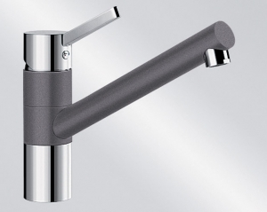 BLANCOTIVO Silgranit-Look Niederdruck, 2-farbig, Farbe felsgrau/chrom, 518801