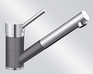 BLANCOANTAS-S Silgranit-Look, 2-farbig, Hochdruck, Farbe felsgrau/chrom, 518794