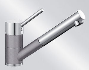 BLANCOANTAS-S Silgranit-Look, 2-farbig, Niederdruck, Farbe alumetallic/chrom, 516765