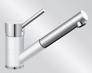 BLANCOANTAS-S Silgranit-Look, 2-farbig, Niederdruck, Farbe silgranitweiss/chrom, 516766