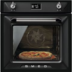 SMEG SF6922NPZE1 Nostalgie Einbaubackofen Multifunktion, schwarz, Energieeffizienzklasse A+, mit 5 Jahren Garantie!