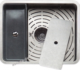 Reginox Niagara inklusive Tropfgitter, Becken rechts, als Auflagesple, flchenbndige Sple und Unterbausple einbaubar