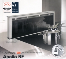 Silverline Apollo RF ART 114 S Tischhaube, 120 cm Edelstahl/Schwarzglas