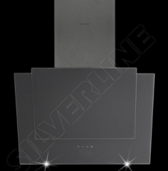 Silverline Pandora Eco PAW 653 S Wandhaube, 60 cm Schwarz-Schwarzglas. Mit 5 Jahren Garantie!