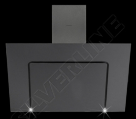Silverline Riho RHW 653 S Wandhaube, 60 cm Schwarz-Schwarzglas. Mit 5 Jahren Garantie!