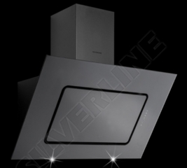 Silverline Porto PRW 953 S Wandhaube, 90 cm Schwarz-Schwarzglas. Mit 5 Jahren Garantie!