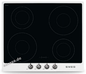 SMEG PI964 N Nostalgie Induktionskochfeld, Rahmen in Weiss, 60 cm, mit 5 Jahren Garantie!
