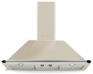 Smeg KT90 PE Dekor-Kaminwandhaube, Creme, 90 cm, Energieeffizienzklasse A, mit 5 Jahren Garantie!