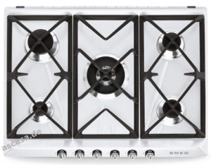 SMEG SR975BGHD Nostalgie-Gaskochfeld, Regler Frontal, Farbe weiss, 70 cm, mit 5 Jahren Garantie!