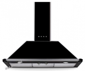 Smeg KT90 BLE Dekor-Kaminwandhaube, Schwarz, 90 cm, Energieeffizienzklasse A, mit 5 Jahren Garantie!