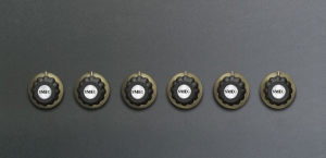 Smeg 6MP700AO Set aus 6 Knebel, Anthrazit / Messing Antik