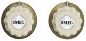 Smeg MMC745PO Set aus 2 Knebel, Creme / Messing Antik fr Designlinie Cortina