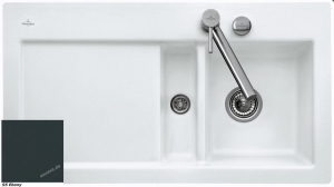 Villeroy & Boch Subway 50, Farbe S5 Ebony, Premiumline, Becken rechts oder Becken links