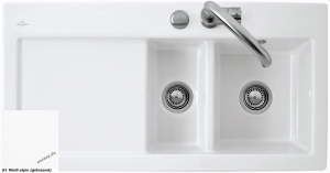 Villeroy & Boch Subway 60 XR Flat, Farbe R1 Weiss alpin, Classicline, Becken rechts oder Becken links