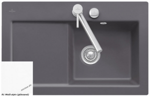 Villeroy & Boch Subway 45 flat, Farbe R1 Weiss alpin, Classicline, Becken rechts oder Becken links