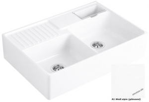Villeroy & Boch Splstein Doppelbecken, Farbe R1 Weiss alpin, Classicline