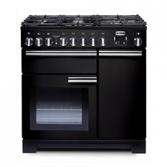 Falcon Professional Deluxe 90, Range Cooker, Gaskochfeld, 90 cm, Farbe Gloss Black, mit 5 Jahren Garantie!