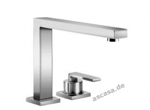 Dornbracht Lot Einhebelmischer, Zweilochbatterie mit Einzelrosetten, Hochdruck, Platin matt, 32812680-06