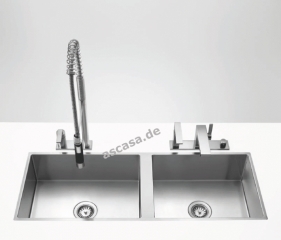 Dornbracht Water Units Doppelbecken, 1110 x 405 mm, Edelstahl gebrstet, 38541000-86