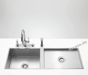 Dornbracht Water Units Doppelbecken, 1110 x 405 mm, Edelstahl gebrstet, 38571000-86