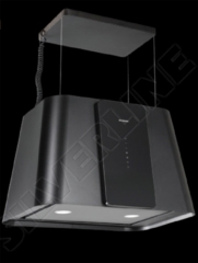 Silverline Lift-Up Isola Premium LII 594 S Inselhaube, 50 cm schwarz/Schwarzglas