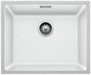 Blanco Subline 500-IF SteelFrame Silgranit PuraDur, Edelstahlrahmen Flachrand, ohne Ablauffernbedienung, Farbe weiss, 521017