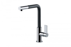 Franke Neptun-Evo Zugauslauf Einhebelmischer, Hochdruck, Chrom/Schwarz, 115.0373.945