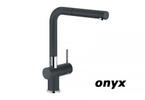 Franke Active-Plus Zugauslauf Einhebelmischer, Hochdruck, Bi-Color, Chrom/Onyx, 115.0373.901