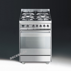 SMEG C6GVXD8 Kombistandherd, Gas, Edelstahl, 60 cm, Energieeffizienzklasse A, mit 5 Jahren Garantie!