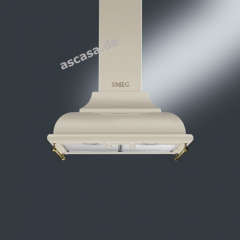 SMEG KC16POE Wandhaube Creme/Messsing antik, 60 cm, Energieeffizienzklasse A, mit 5 Jahren Garantie!