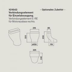 Falmec Verbindungselement, Einzelabsaugung rechts, 101643