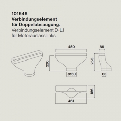 Falmec Verbindungselement, Doppelabsaugung links, 101646