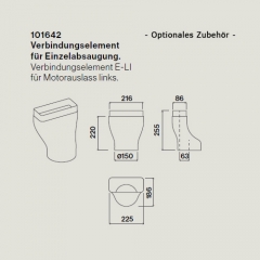 Falmec Verbindungselement, Einzelabsaugung links, 101642