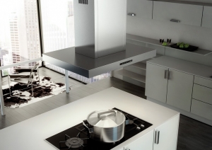 berbel Inselhaube Blockline BIH 90 BL-2, EC-Motor, Dekor Edelstahl, mit 5 Jahren Garantie