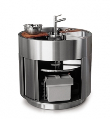 Rieber waterstation round Insel 920, Edelstahl, 1021001