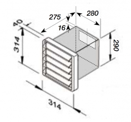 Novy Edelstahlrahmen 545100, fr Auenwandmotor