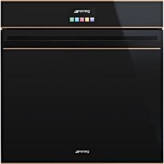 SMEG SFP6604NRE, Einbaubackofen, schwarz, Profilleisten Kupfer, EEK: A+, mit 5 Jahren Garantie!
