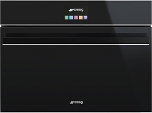 SMEG SF4604VCNX1, Kompakt-Dampfbackofen, schwarz, Profilleisten Edelstahl, EEK: A+, mit 5 Jahren Garantie!