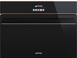 SMEG SF4604VCNR1, Kompakt-Dampfbackofen, schwarz, Profilleisten Kupfer, EEK: A+, mit 5 Jahren Garantie!