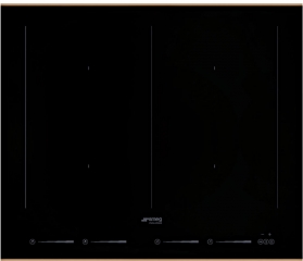 SMEG SIM662WLDR Induktionskochfeld Glaskeramik, schwarz, Profilleisten in Kupfer, 60cm, mit 5 Jahren Garantie!