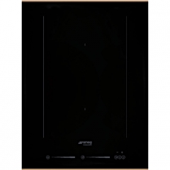 SMEG SIM631WLDR Induktionskochfeld Glaskeramik, schwarz, Profilleisten in Kupfer, 38cm, mit 5 Jahren Garantie!