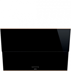 Smeg KSVV90NRA Dekorwandhaube, kopffrei, Schwarz, Profilleisten Kupfer, 90 cm, EEK:A, mit 5 Jahren Garantie!