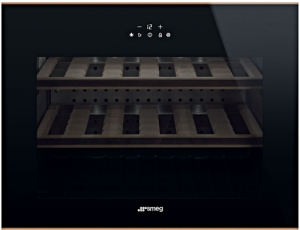 SMEG CVI618NRS Weinkhler, Schwarz, Profilleisten Kupfer, 45 cm, EEK: A+, mit 5 Jahren Garantie!