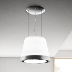 Elica Summilux IX/F/50 Inselhaube, Glas Wei und Chrom, PRF0116538A. Mit 5 Jahren Garantie!