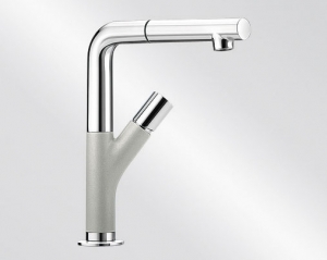 Blancoyovis-S Silgranit-Look, Hochdruck, Schlauchbrause, Farbe perlgrau/chrom, 520758