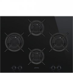 SMEG PV664LCNXDE Gas-Glaskeramikkochfeld, Schwarz, 65 cm, mit 5 Jahren Garantie!