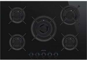 SMEG PV675CNXDE Gas-Glaskeramikkochfeld, Schwarz, 75 cm, mit 5 Jahren Garantie!