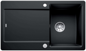 Blanco Idento 45 S Keramik PuraPlus, Farbe schwarz, InFino Ablauf, 522121