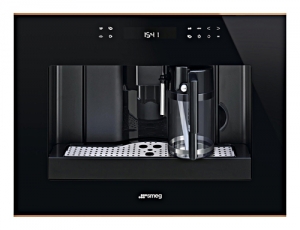 SMEG CMS4601NR Einbau-Kaffeevollautomat, Schwarzglas/Kupfer, 45 cm, mit 5 Jahren Garantie!